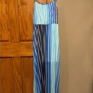 Women’s Blue Striped Maxi Dress